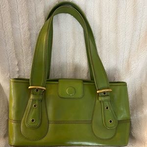 Green leather purse